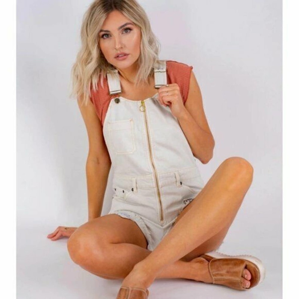 Free People Sunkissed Overalls Cutoff Shortall 2